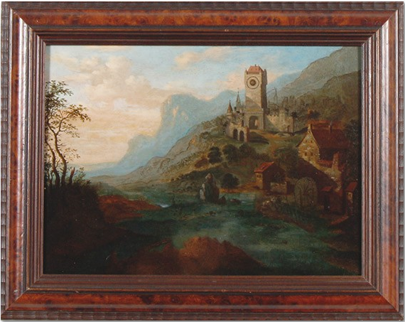 Christian Georg Schütz II./der Vetter-Flusslandschaft mit Burg auf einer Anhöhe