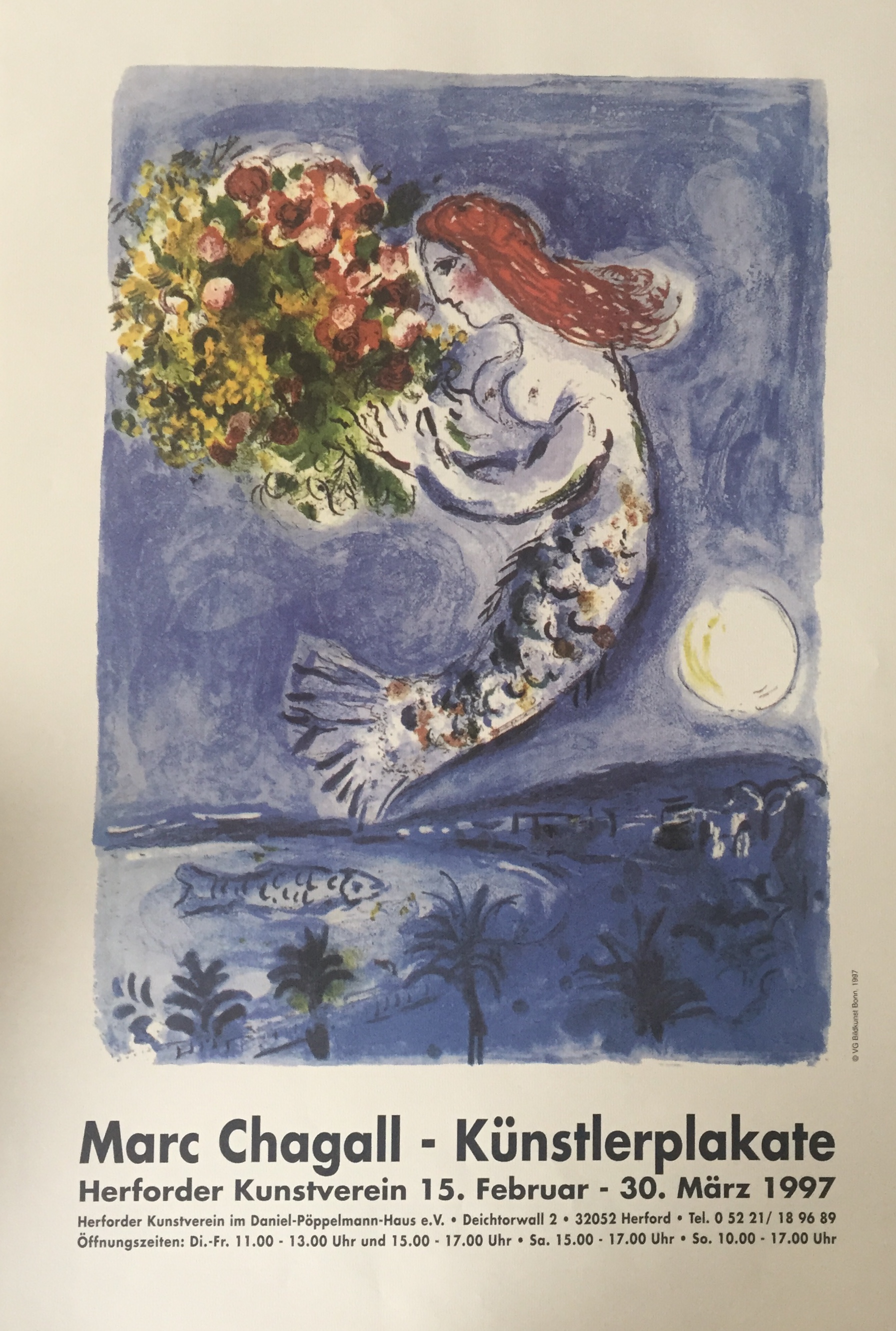 Marc Chagall-Plakat für die Ausstellung Herforder Kunstverein 1997