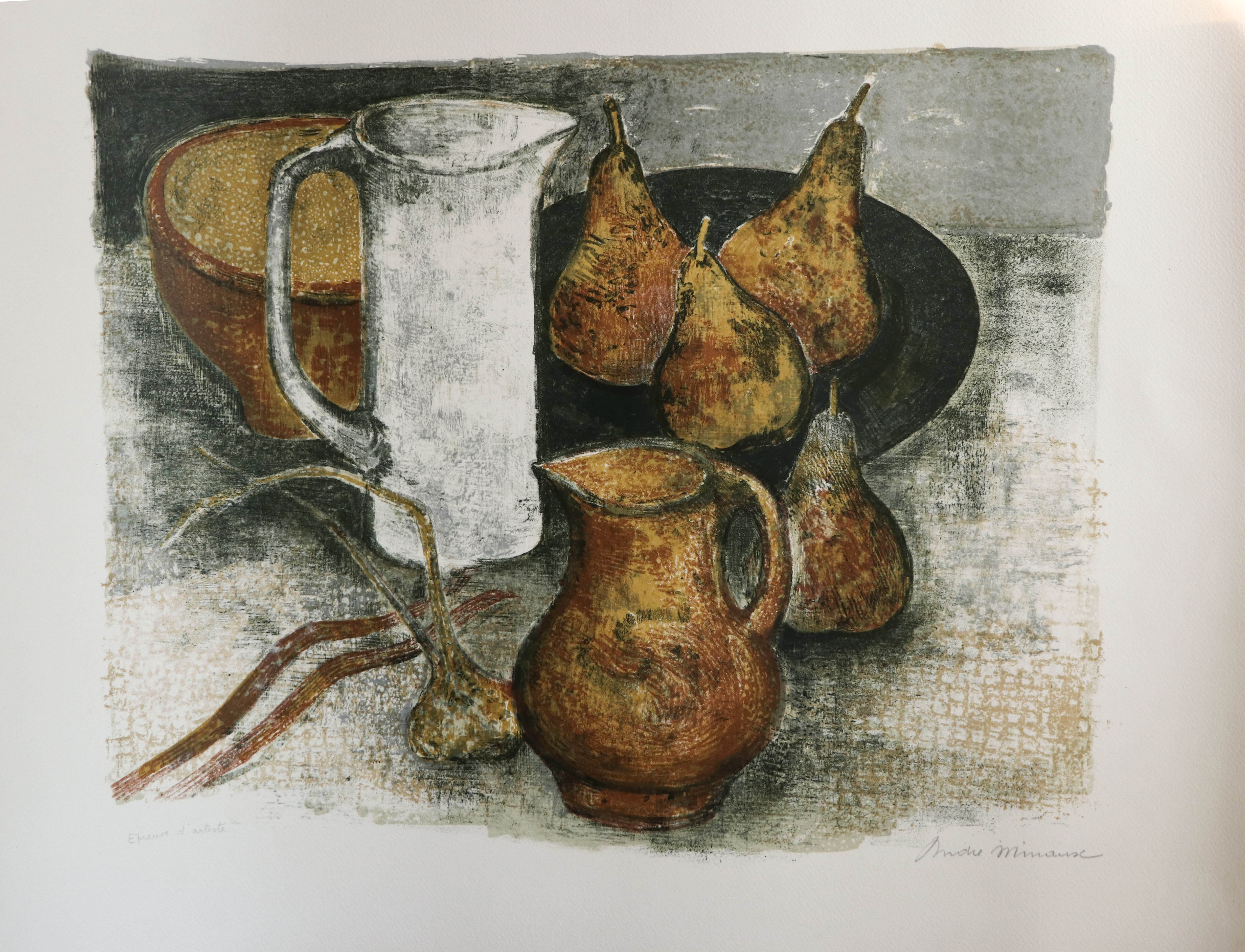 André Minaux-Nature Morte Aux Pichet